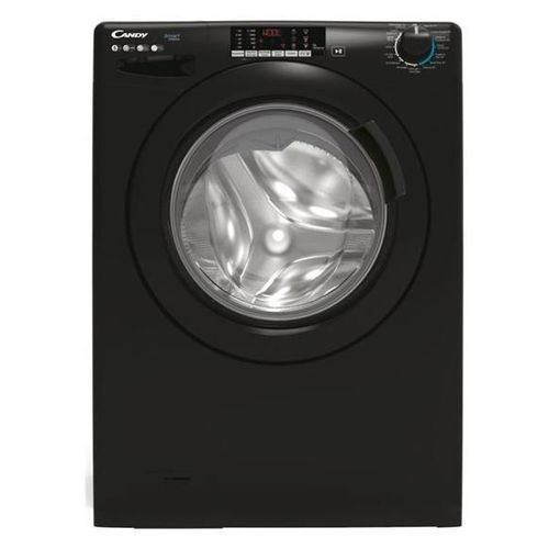 Machine à laver hublot Candy SMART Inverter CS 148TMBBE/FR - largeur : 60 cm - profondeur : 54 cm - hauteur : 85 cm - 58 litres - 8 kg - 1400 tours/min - noir brillant
