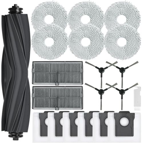 Kit d'accessoires pour L10s Pro Ultra Heat/ L10s Ultra Gen 2, Pièces pour X30 Ultra/Mova E30 Ultra, 1 Brosse Principale, 6 Sacs à Poussière, 6 Serpillere, 2 Filtres, 4 Brosse Latérale