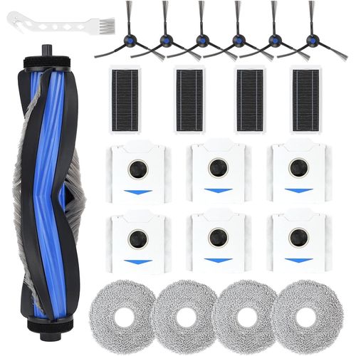 Kit d'accessoires de 21 pièces pour aspirateur robot Deebot N30 OMNI/N30 PRO OMNI, pièces de rechange, brosse principale, brosse latérale, filtre, tampons lavables, sac à poussière