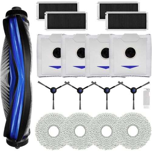 Accessoires de Rechange pour Deebot N30 PRO OMNI/ N30 OMNI/ N30 PRO, Pièce avec 1 Brosse Principale, 4 Filtres HEPA, 4 Serpillère, 4 Sac à Poussière, 4 Brosses Latérales