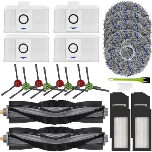 Accessoires pour DEEBOT X1 Omni, 2 Brosse Principale, 4 Filtres, 4 Sacs, 4 Serpillere et 4 Brosse Latérale de Rechange pour Deebot X1e Omni