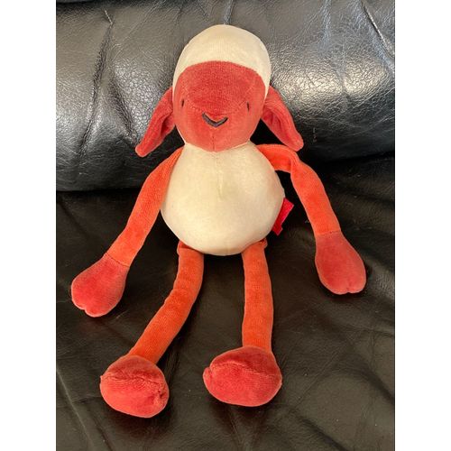 Doudou Mouton Rouge Blanc Marese 28 Cm