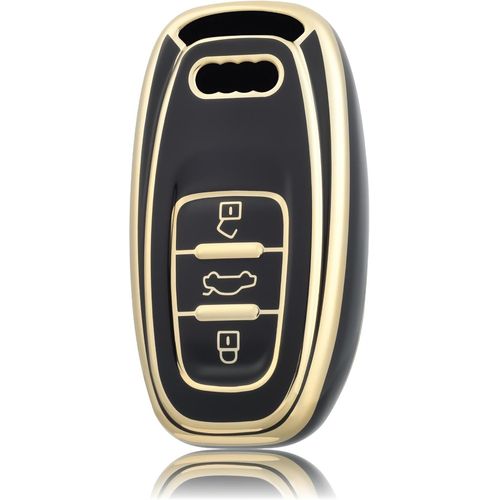Coque De Clé Voiture Pour Audi Tpu Accessoire Clé De Voiture Pour A1 S1 A3 S3 Rs3 A4 S4 8k B8 A5 S5 Rs5 A6 S6 Rs6 4f 4g A7 A8 S8 Q3 Q5 Q7 Tt Tts Ttrs R8 Coque Protection Clé Voiture,Or Noir