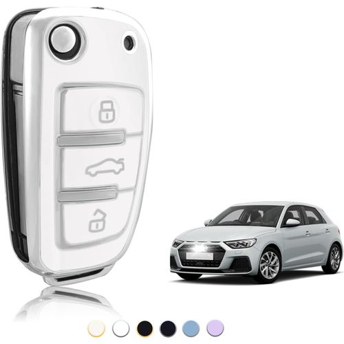 Coque Clé Tpu, Etui Clé Étui Clé Adapté Pour Audi A1 A3 A4 A5 A6 A8 Q2 Q3 Q5 Q7 R8 Rs3 Rs4 Rs6 S3 S4 S6 C5 C6 B6 B7 Tt Tts Seat Exeo 3r, Couvre Clef Cache Cle Voiture Telécommande - Flip Key