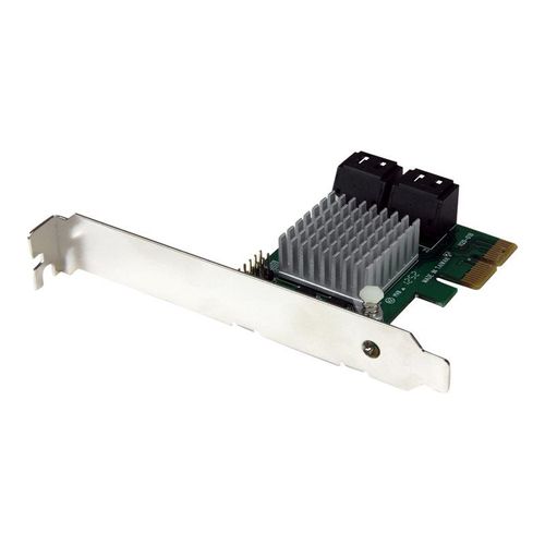 StarTech.com Carte contrôleur PCI Express RAID à 4 ports SATA 6 Gb/s avec HyperDuo (PEXSAT34RH) - Contrôleur de stockage (RAID) - 4 Canal - SATA 6Gb/s - profil bas - RAID 0, 1, 10, JBOD - PCIe...