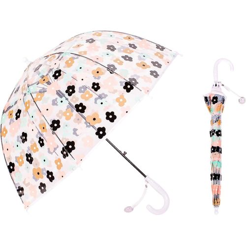 Parapluie À Fleurs Pour Garçons Et Filles À Ouverture Automatique Avec Poignée Facile À Saisir Et Étiquette D'identification