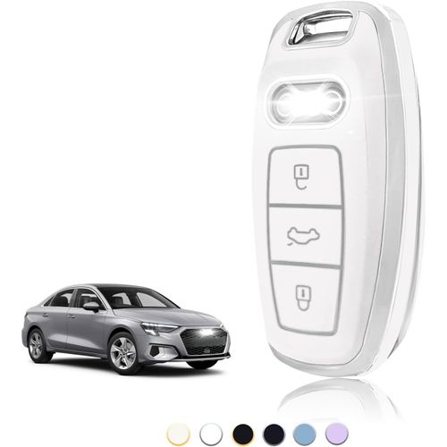 Coque Clé Tpu, Etui Clé Étui Clé Adapté Pour Audi A3 A4 A5 A6 A7 A8 A6l A8l Q5 Q7 Q8 Rs6 Rs7 S3 S6 S7 Sq7 Sq8 C8 D5 E-Tron Sportback, Couvre Clef Cache Cle Voiture Telécommande - Smart Key