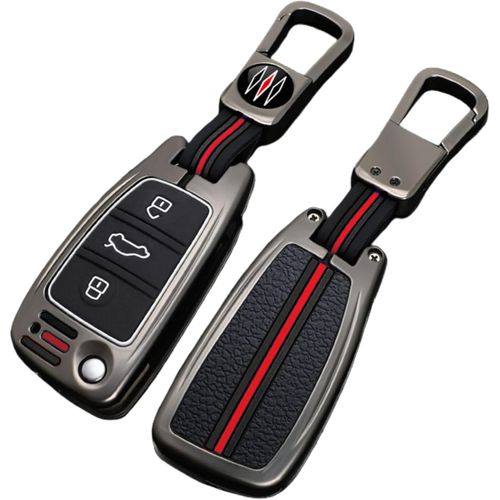Alliage De Zinc Couverture De Cas De Clé De Voiture Compatible Avec Audi A3 A4 A5 C6 Q3 Q5 A6 C5 B6 B7 B8 Tt 80 S6 Coque De Clé Intelligente (Mat)