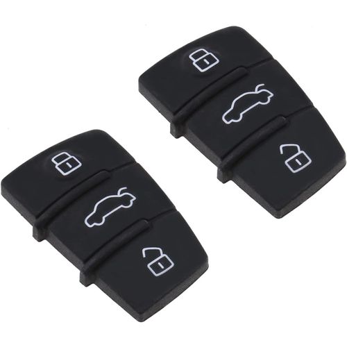 Lot De 2 Coques De Protection En Caoutchouc Pour Clé De Voiture - 3 Boutons - Compatible Avec Audi A1 A3 A4 A5 A6 A8 S3 S4 Q5 Q7 Tt Q3 - Noir