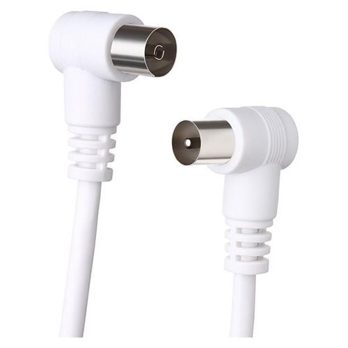 Force Power Lite - Câble d'antenne - IEC connector (9.52mm) mâle incliné pour IEC connector (9.52mm) femelle incliné - 2 m - coaxial - blanc