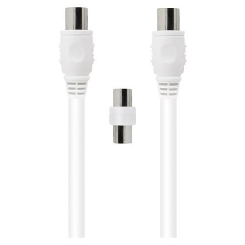 Force Power Lite - Câble d'antenne - IEC connector (9.52mm) mâle pour IEC connector (9.52mm) femelle - 2 m - coaxial - blanc