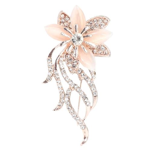 Femmes Mode Alliage Fleur Elégant Strass Pin Broche Vêtements Décoration Bijoux Accessoire