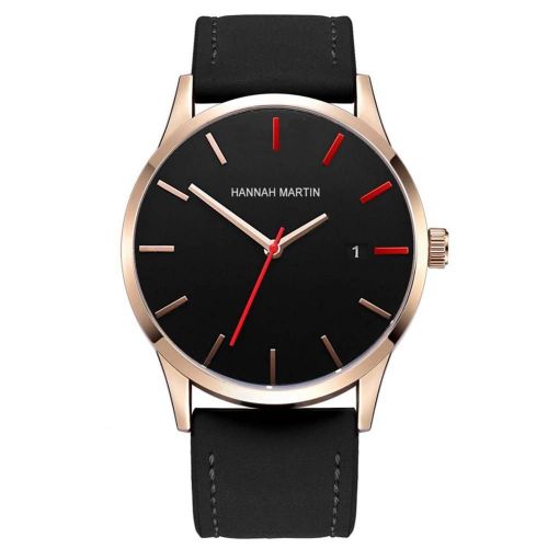 Hannah Martin Mode Hommes Acier Inoxydable Étanche Montre Casual Montre-Bracelet(Km12-Fh)
