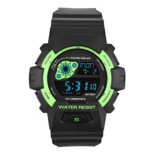 Hommes Multi-Fonctionnel Élégant Montre De Sport Numérique Montre Électronique Étanche (Vert)