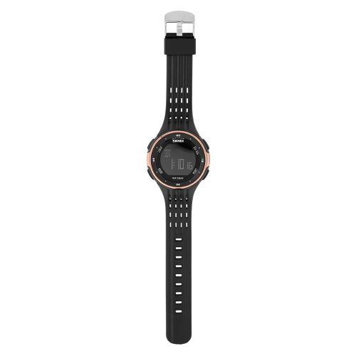 Montre-Bracelet Électronique Numérique À Rétroéclairage Led Montre-Bracelet De Sport Étanche Ronde (Or Rose)