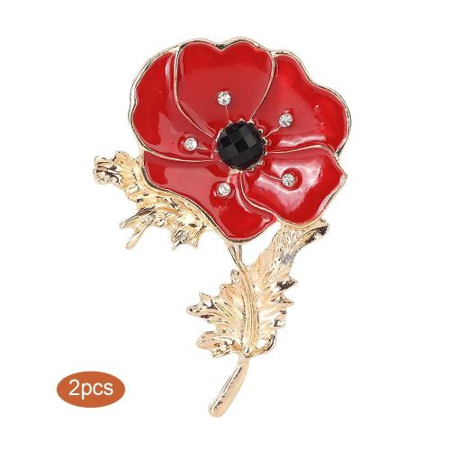2pcs Femmes Alliage Fleur Elégant Strass Pin Broche Vêtements Décoration Bijoux Accessoire
