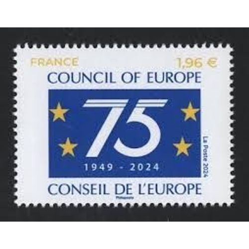 Conseil De L'Europe : 75ème Anniversaire Année 2024 Timbre De Service N° 187 Yvert Et Tellier Luxe