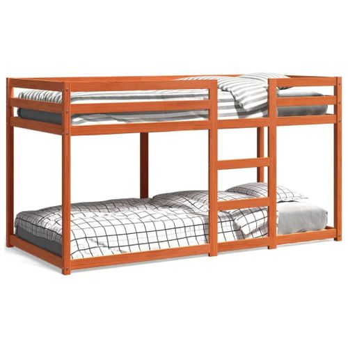 Lit Superpose Sans Matelas Cire Marron 80x200 Cm Pin Massif