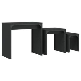 Tables Basses Gigognes 3 Pcs Noir Bois D'ingenierie