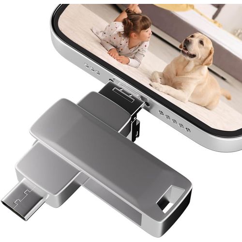 GOTHICANA BY EMPClé Usb 512 Go Pour Iphone, 4 En 1 Clef Usb Photo Stick Mémoire Externe, Cle Usb 3.0 Haute Vitesse Compatible Avec Iphone/Ipad/Android/Pc/Type C