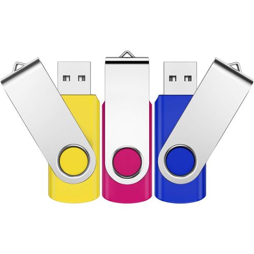 GOTHICANA BY EMPLot De 3 Mini Clés Usb 2.0-8 Go - Pour L'École, Le Bureau, Les Enfants Et La Maison - Multicolore