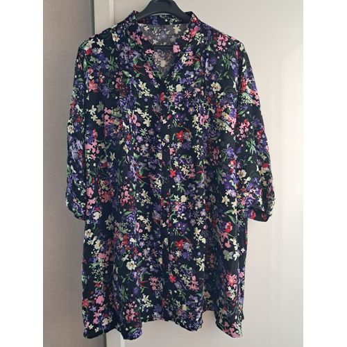 Tunique Neuve Taille 54 Noire Floral Blancheporte