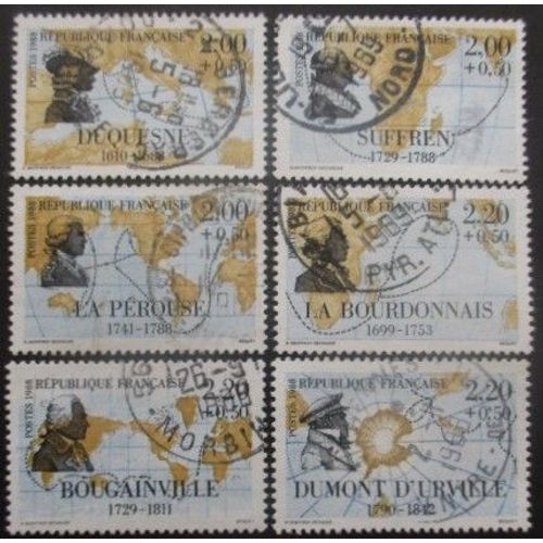 France Série N°2517 Au 2522 Navigateurs Français Oblitérés