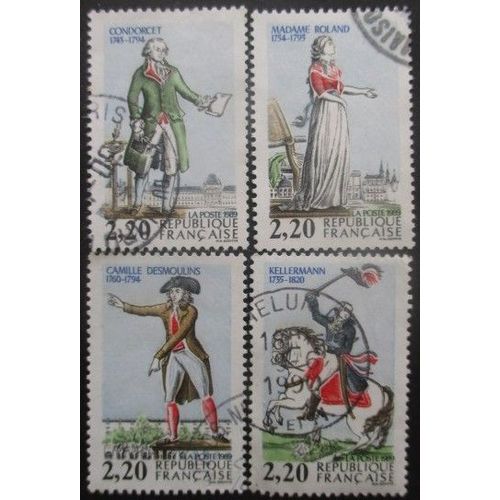 France Série N°2592 Au 2595 Personnages De La Révolution Oblitérés