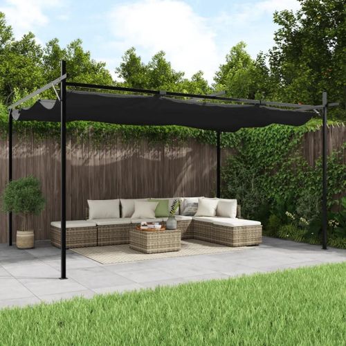 Pergola Avec Toit Rétractable Anthracite 395x292x230 Cm