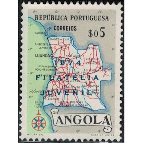 Angola 1974 Mappe Surchargé Filatelia Juvenil Philatélie De La Jeunesse Y&T Ao 602 Rp383