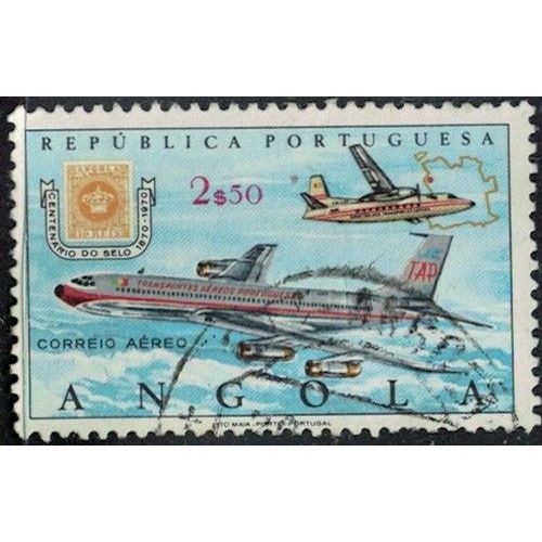 Angola 1970 Avions Tap Transport Aérien Centenaire Du Timbre Y&T Ao Pa26 Su