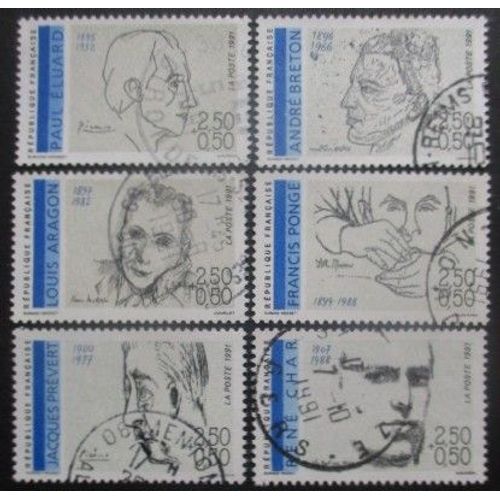 France Série N°2681 Au 2686 Poètes Français Oblitérés