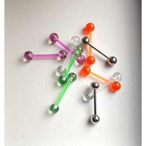 Bijoux De Piercing. Taille Unique. Une Barre De 16 Mm De Long, Pour 14g Soit 1,6 Mm De Diamètre Et Deux Billes De 6 Mm. Vendu À L'Unité 6€ Ou En Lot. Acier Chirurgical.