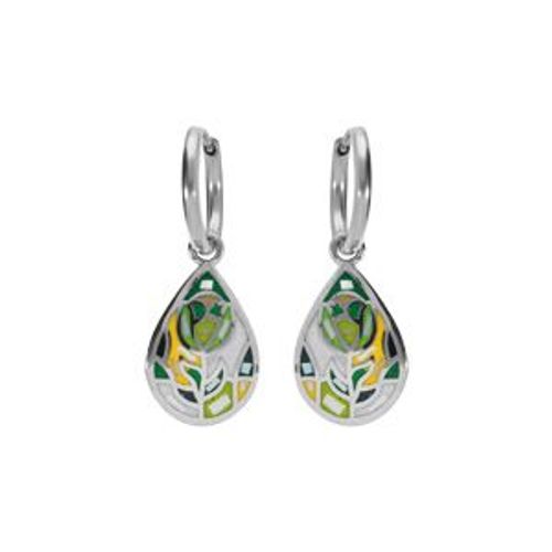 Boucles D'oreilles Tige Acier Stella Mia Forme Goutte Nacre Et Résine