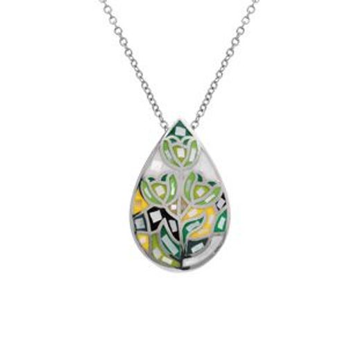 Collier Acier Stella Mia Forme Goutte Nacre Et Résine 45+10cm