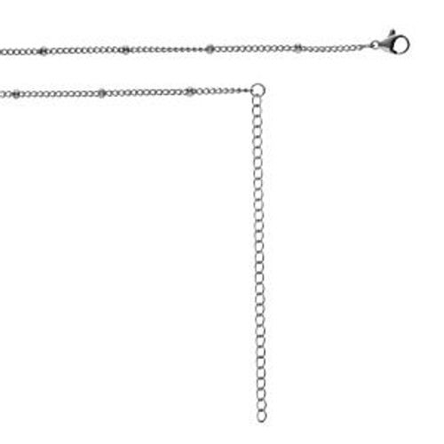 Collier Sautoir Ou Chaîne De Ventre Acier Avec Boules 65.5+20.5cm