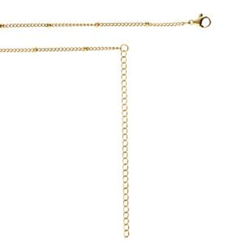 Collier Sautoir Ou Chaîne De Ventre Acier Doré Avec Boules 65.5+20.5cm