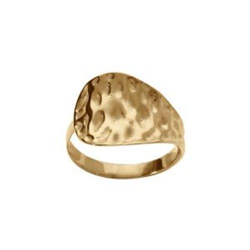 Bague Acier Doré Martelée