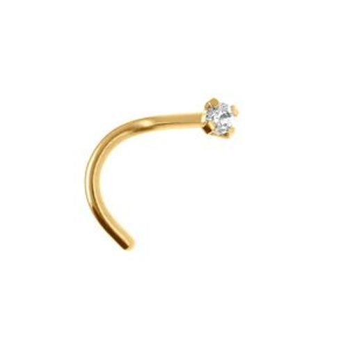 Piercing Acier Doré Nez 1 Oxyde Blanc