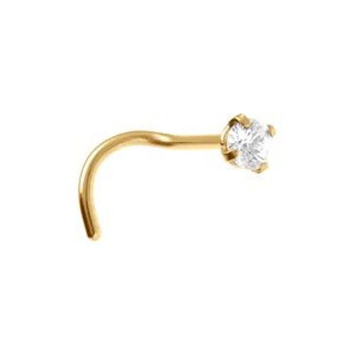 Piercing Acier Doré Nez Oyde Blanc