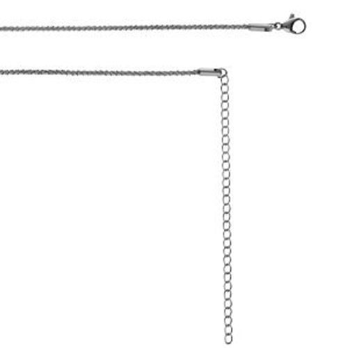Collier Sautoir Ou Chaîne De Ventre Acier Maille Corde 65.5+20.5cm
