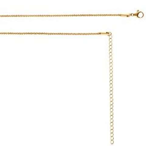 Collier Sautoir Ou Chaîne De Ventre Acier Doré Maille Corde 65.5+20.5cm