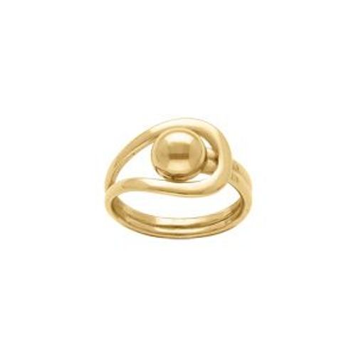Bague Acier Doré Avec Boule