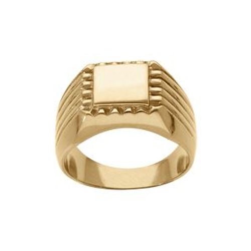 Chevalière Acier Doré Plateau Carré 10x10mm