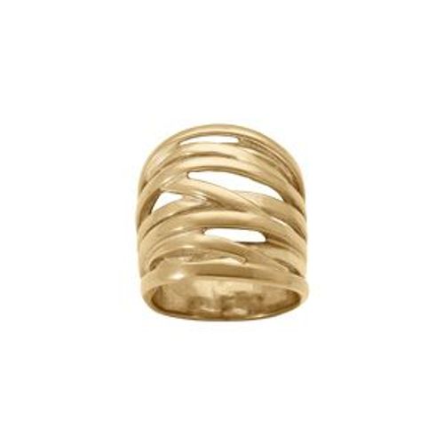 Bague Acier Doré Large