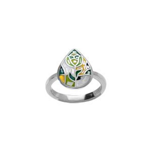 Bague Acier Stella Mia Goutte Nacre Et Résine
