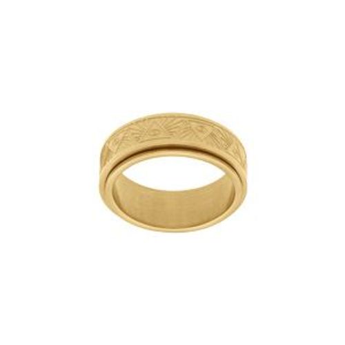 Bague Acier Doré Anti Stress Motif