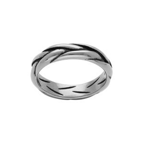 Bague Acier Patinée Tresse