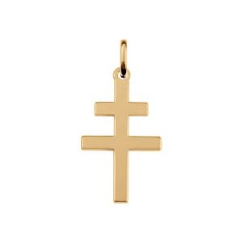 Pendentif Croix De Lorraine Plaqué Or
