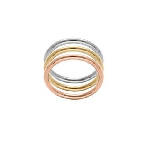 Bague Acier Bicolore 3 Anneaux